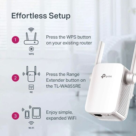 TP-Link N300 WiFi Extender(TL-WA855RE)-WiFi Range Extender, up to 300Mbps speed. - Picture 6 of 9